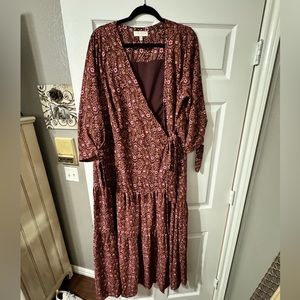 Skies Are Blue Burgundy Floral Maxi Dress